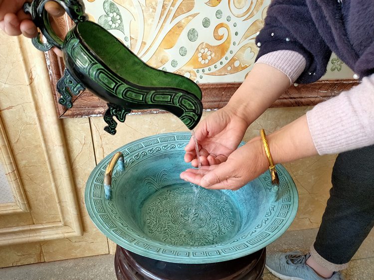 仿古青铜器鱼洗龙洗盆沃盥礼器洗手礼舀水匜中式婚礼道具净手铜盆