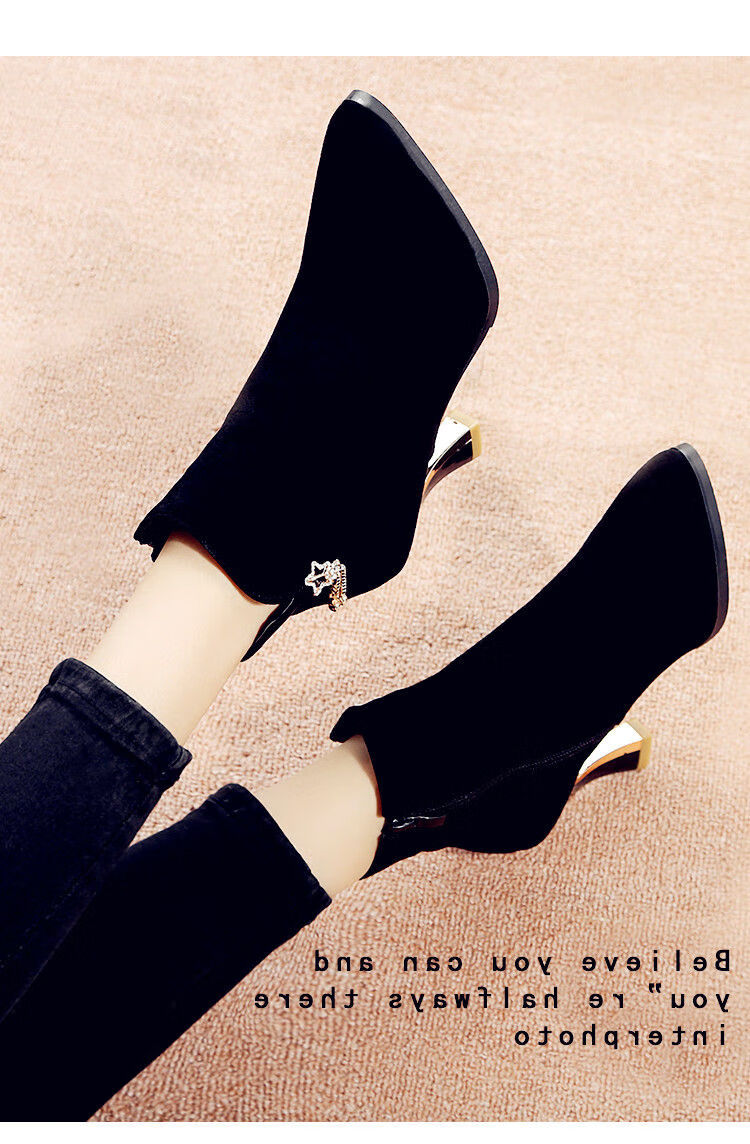 马丁靴女春秋款加绒马丁靴英伦风小短靴粗细跟鞋子女学生韩版冬季裸靴