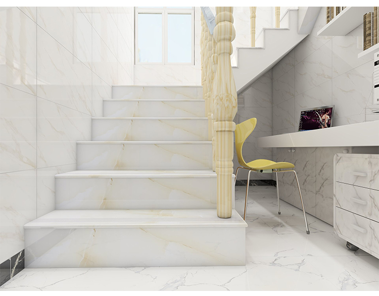 客厅一体式黑金花滑楼梯砖踏步砖600900全抛釉地板砖过门石有起发量不