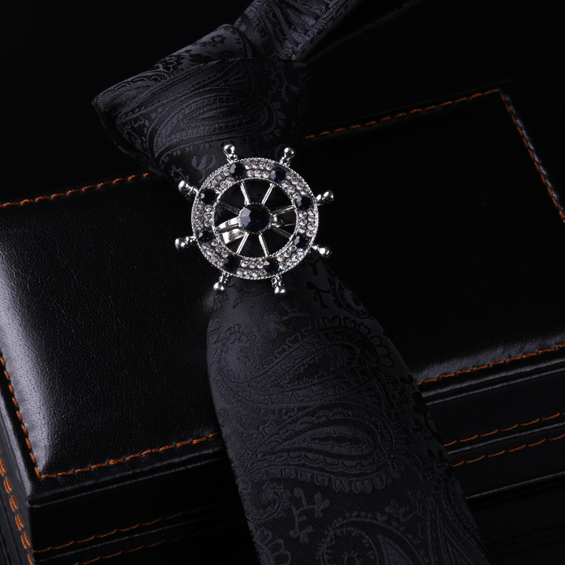 原创英皇爵迹水钻领环夹领带箍复古骑士领带箍男士商务衬衫领带扣