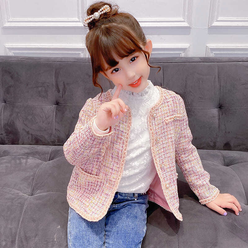 女童春季外套适合416岁小女孩穿的新款洋气小香风春装儿童中大童款