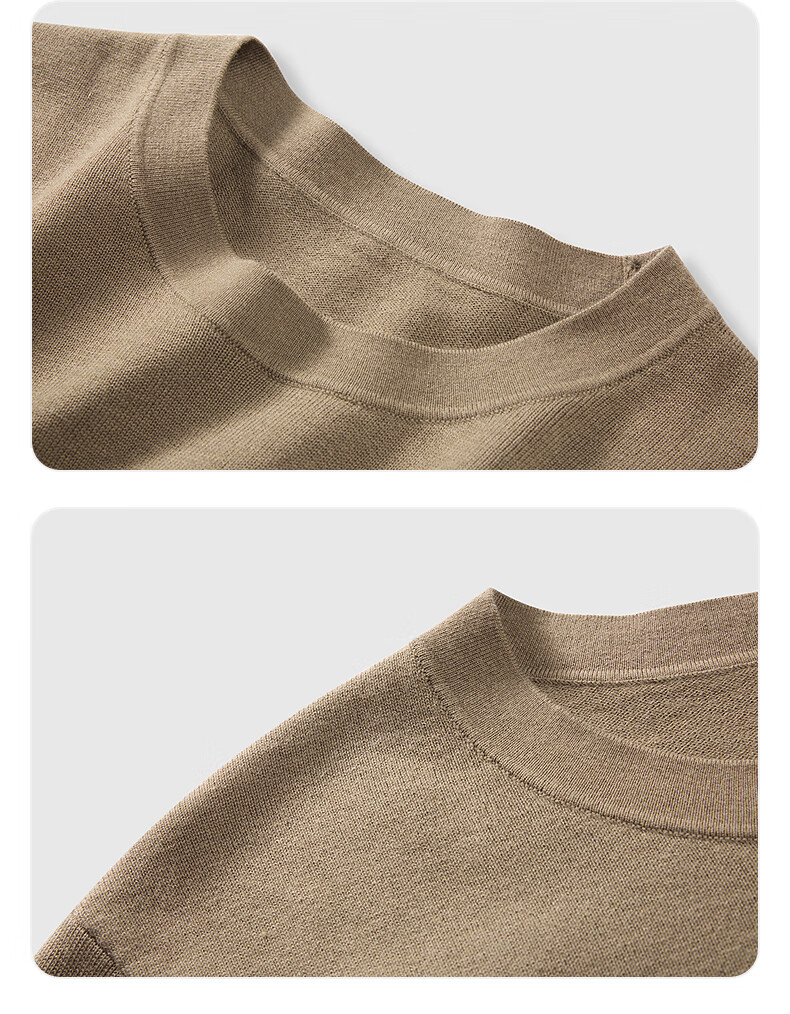 GXG Men's Clothing Mall Matching Base Layer Sweater Winter 2024, Khaki Color, 175/L 4