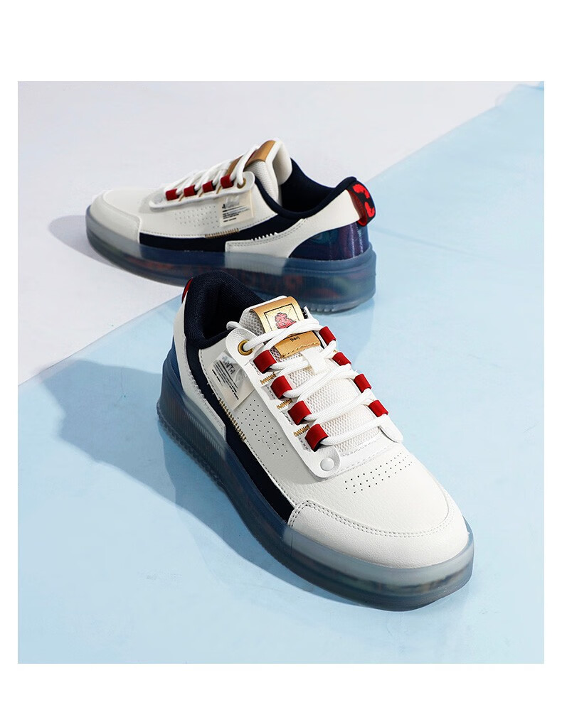 安踏板鞋果冻鞋stash联名款男鞋2022春冬新款透明底时尚厚底休闲滑板