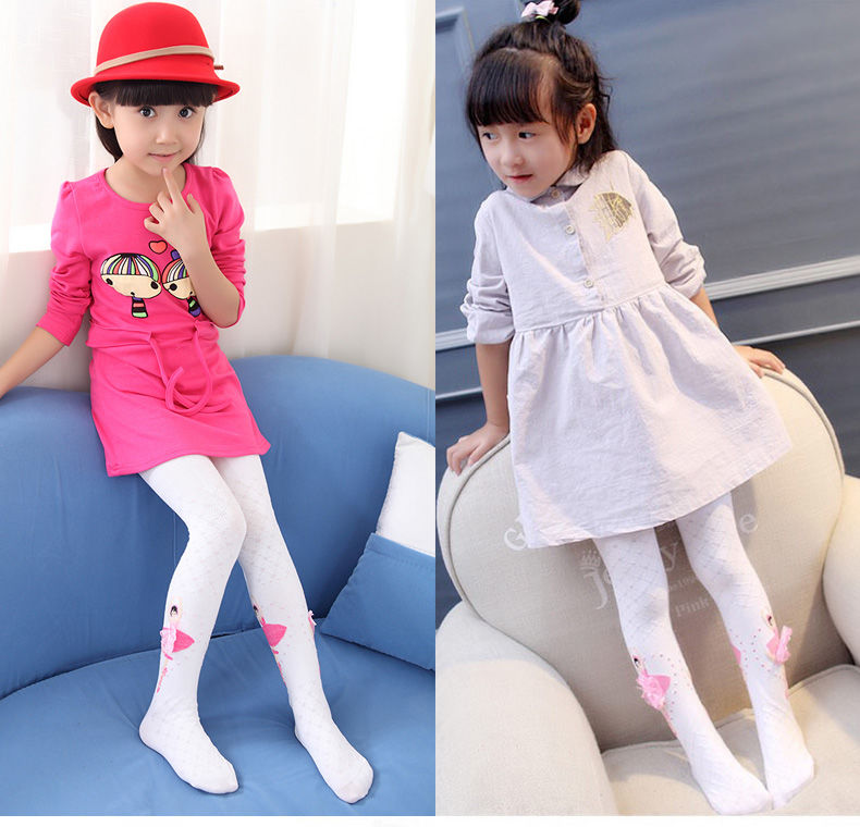 燕珺儿童连体袜春秋款女童芭蕾公主舞蹈针织连裤袜漂亮可爱打底袜裤