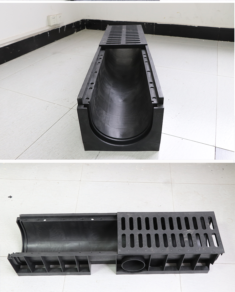 成品排水沟u型槽树脂塑料下水道盖板庭院户外水渠u型排水槽室外井 长