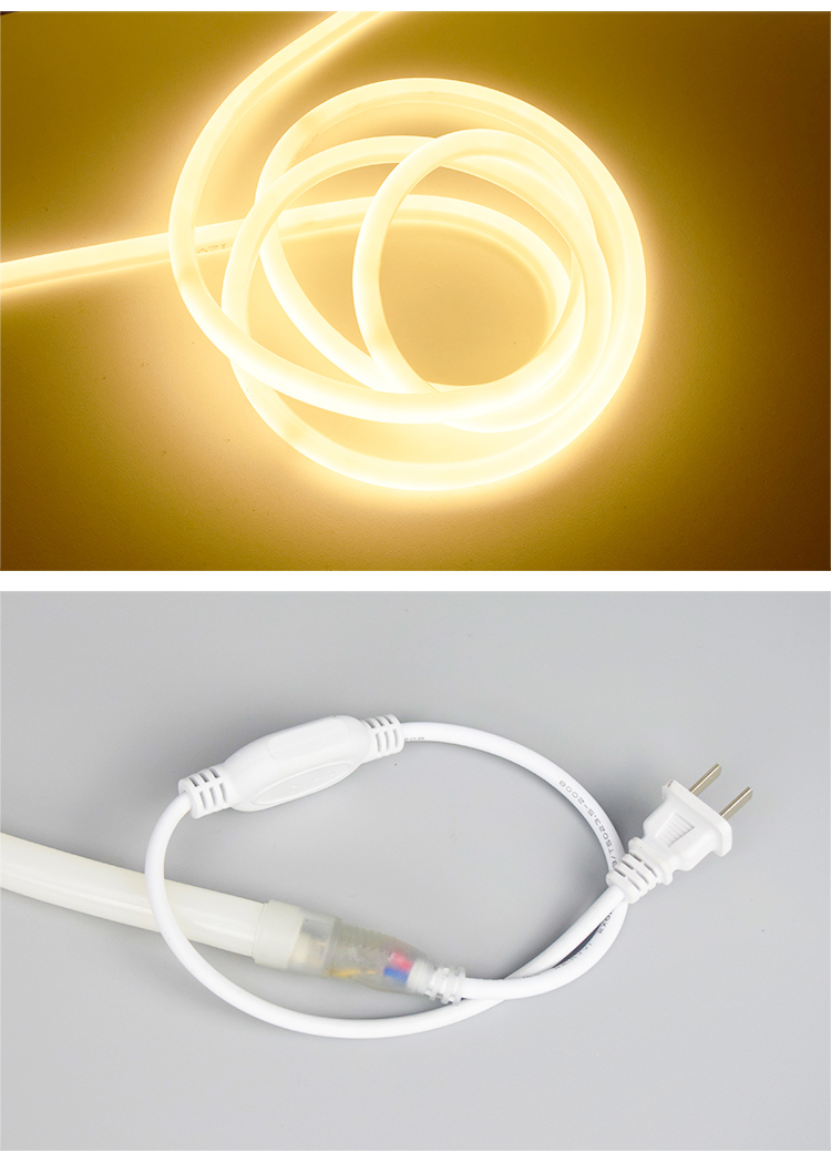 度发光圆形户外防水软管高亮软灯条 220v柔性灯带【单面180度发光】