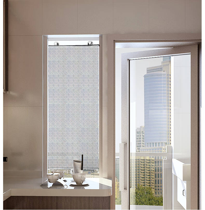 云宇安遮阳窗帘伸缩遮阳帘厨房防晒免打孔遮光阳台卷帘家用隔热窗户