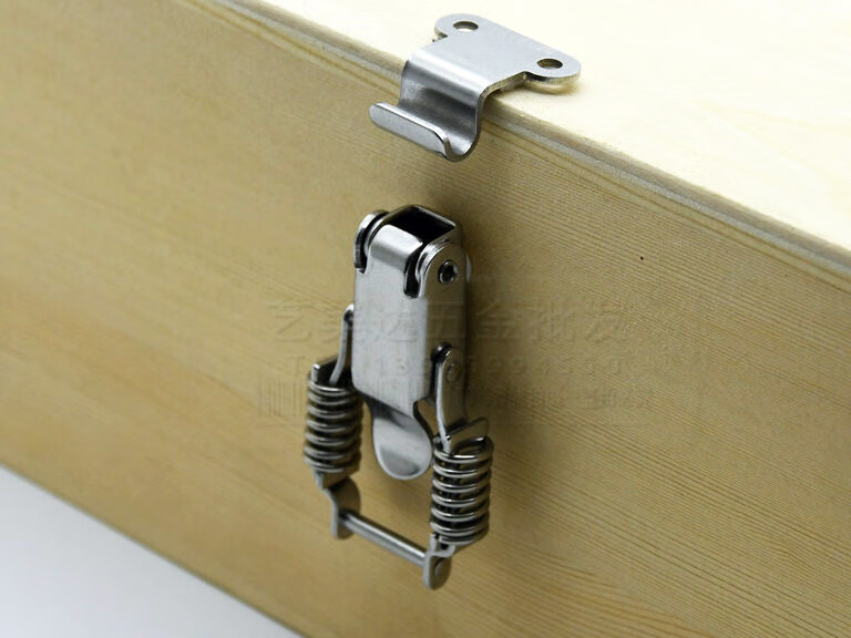 锁扣搭锁双直角304不锈钢双弹簧搭扣90度直角冷藏保温箱锁扣密封工具