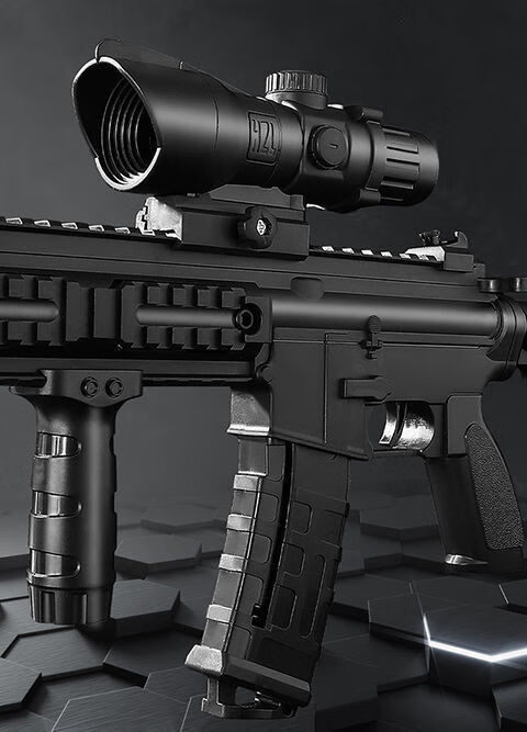 超大圆弹m416软弹枪儿童新年礼物玩具男孩突击b枪吃鸡刺激战场 黑/手