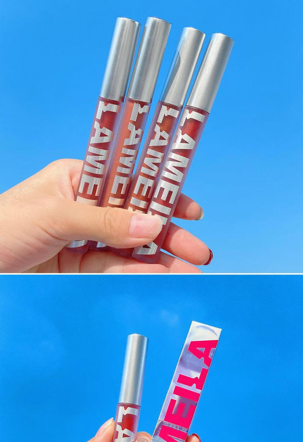 拉美拉(lameila)空气唇釉丝绒雾面哑光轻薄不易掉色小众平价水光镜面