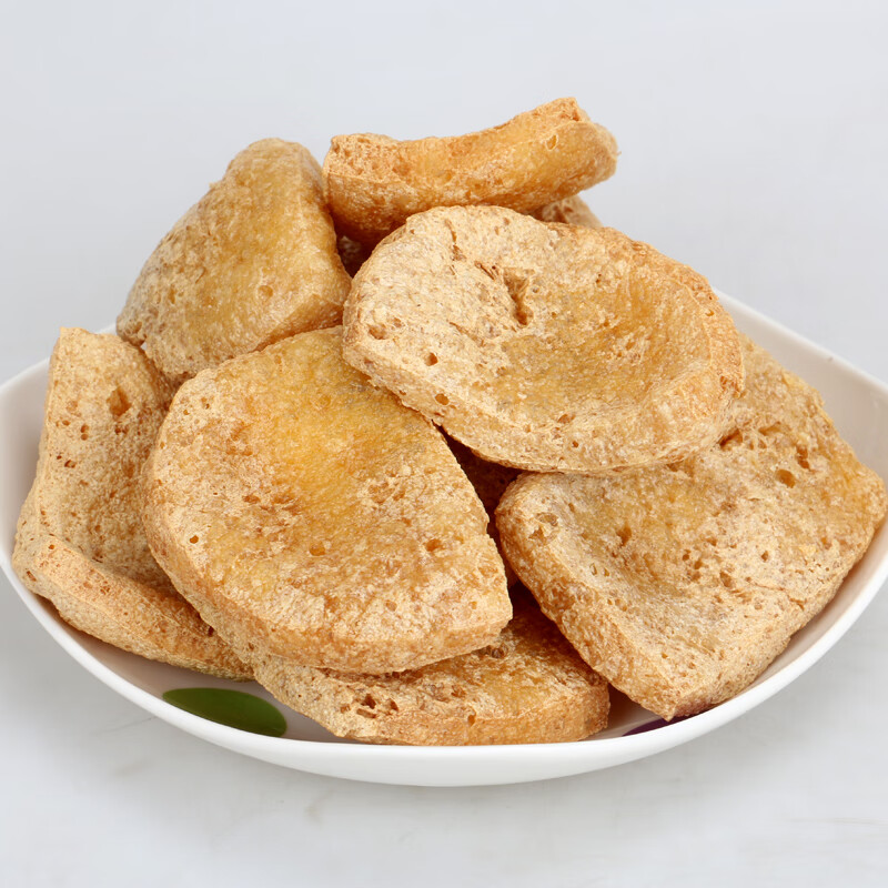 湖南永州宁远特产农家自制香辣下饭小吃油炸扁豆腐片子豆腐泡豆腐原味