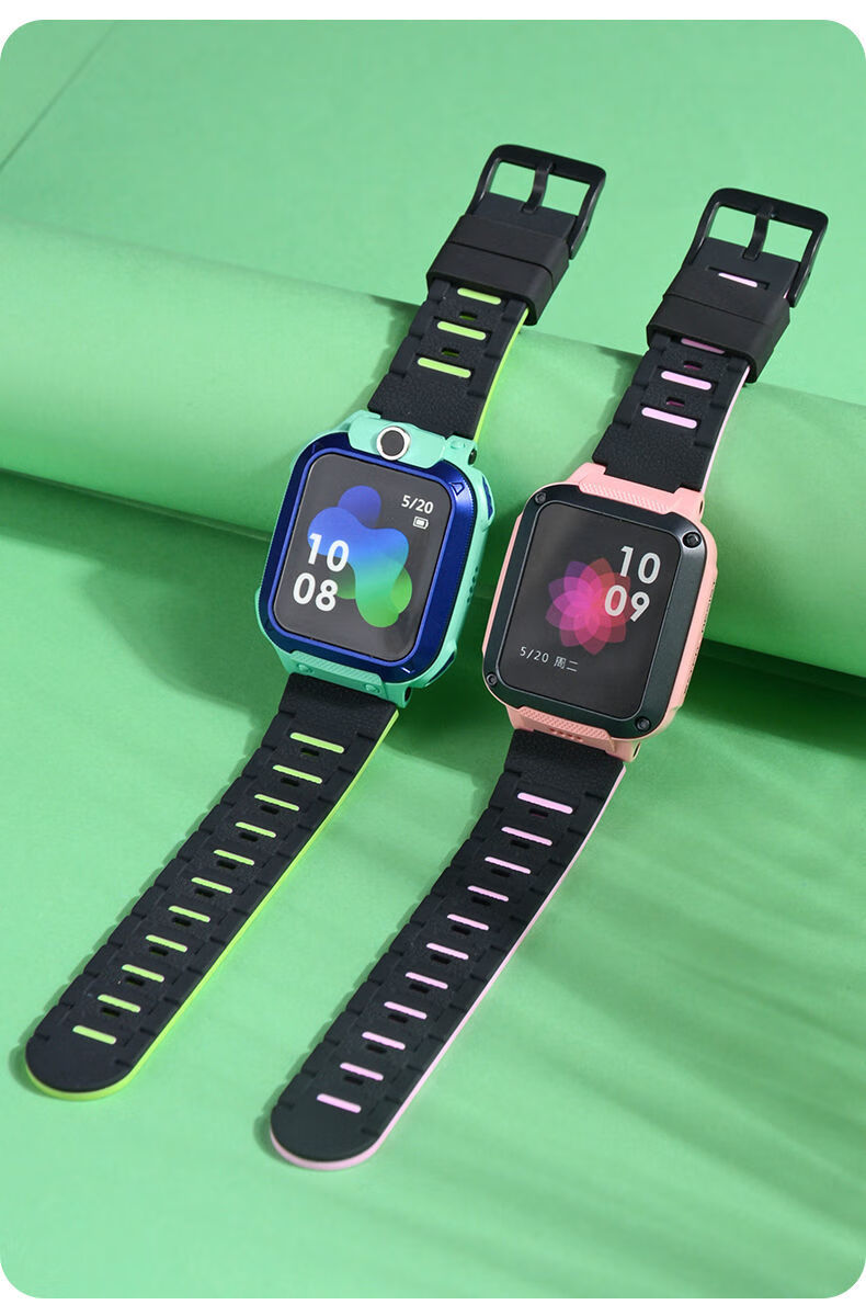 适用小天才电话手表表带z6版儿童电话手表带z6pro软胶链配件 绿色表带