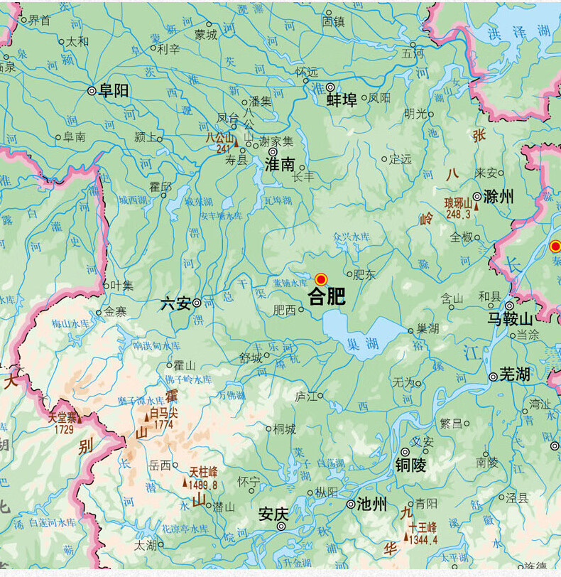 2022新版安徽省地图挂图带杆约1108米覆膜挂杆贴墙用图家用办公商务