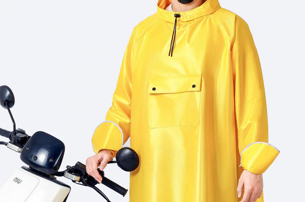 电动车带袖雨衣男士新款全身防暴雨骑电瓶摩托自行单车长有袖雨披提花