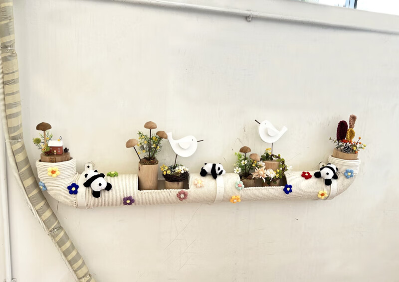 包下水管道装饰 阳台下水管装饰遮挡美化空调管子客厅棉麻绳包暖气管