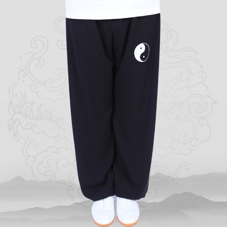 安·踏同款太极裤女夏夏季棉加丝太极拳练功裤男宽松瑜伽灯笼裤武术裤