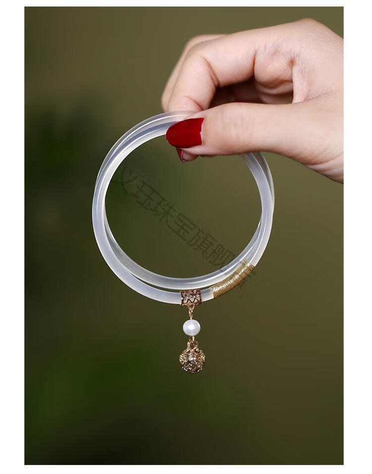 520礼物老凤凰叮当镯手镯女玛瑙镯子玉古风玉镯女款细条少女中国风义