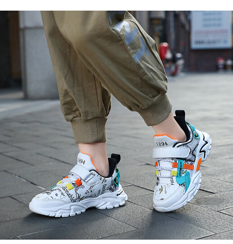 迪士尼男童大码儿童鞋12到15岁初中生男大童鞋子中大童防滑运动鞋秋冬