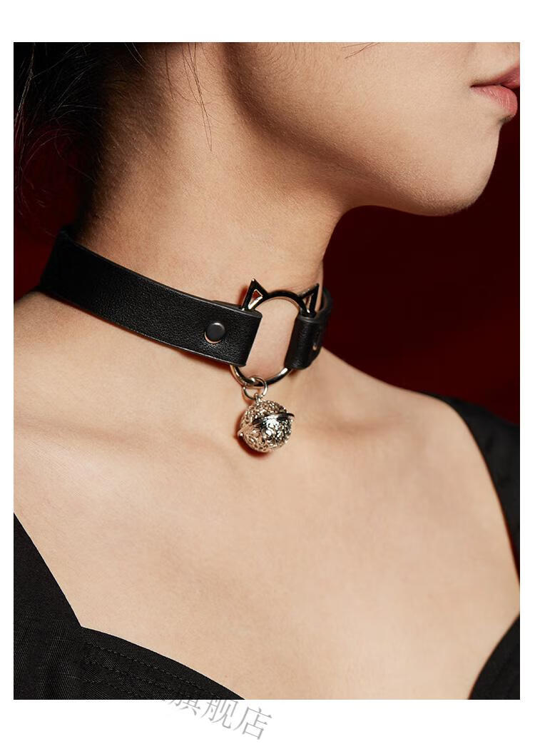 追属 铃铛k9项圈牵引绳女m颈带网红女友脖子上戴的饰品情侣 猫咪项圈