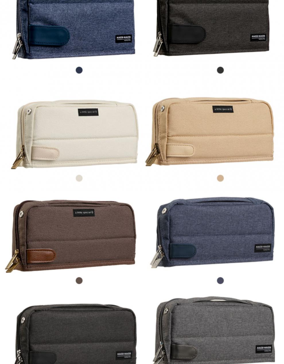 kokuyo国誉haco笔袋学生用可立式文具袋手提包中包收纳帆布包 浅绿色