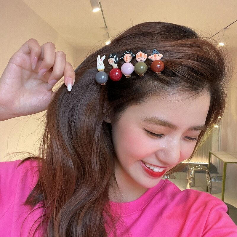 滴滴酷酷卡通发夹侧边夏季女夏刘海夹夹子头饰边夹少女韩国可爱鸭嘴夹