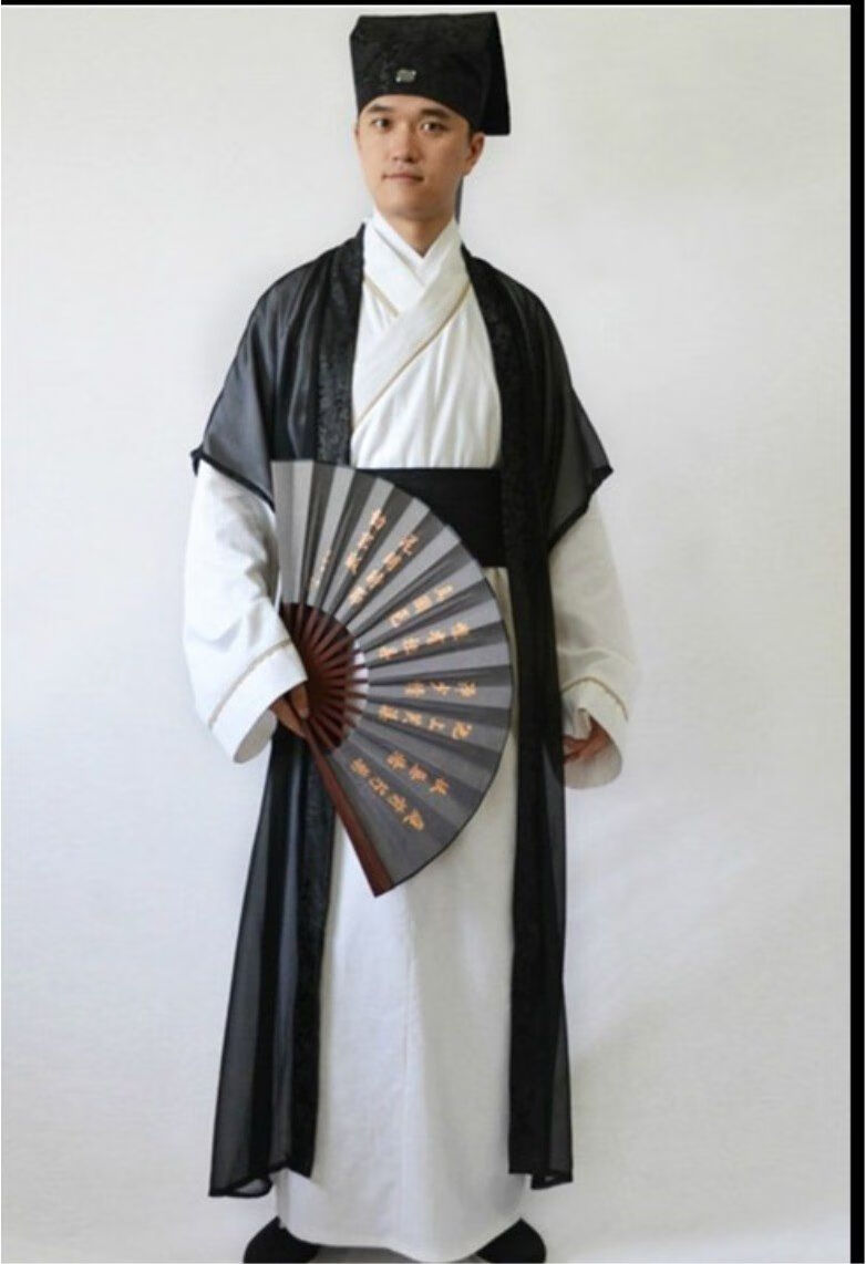 窕妮中国风宋制汉服男款成人古装汉服男国学馆夫子书生直裾大氅官服朝