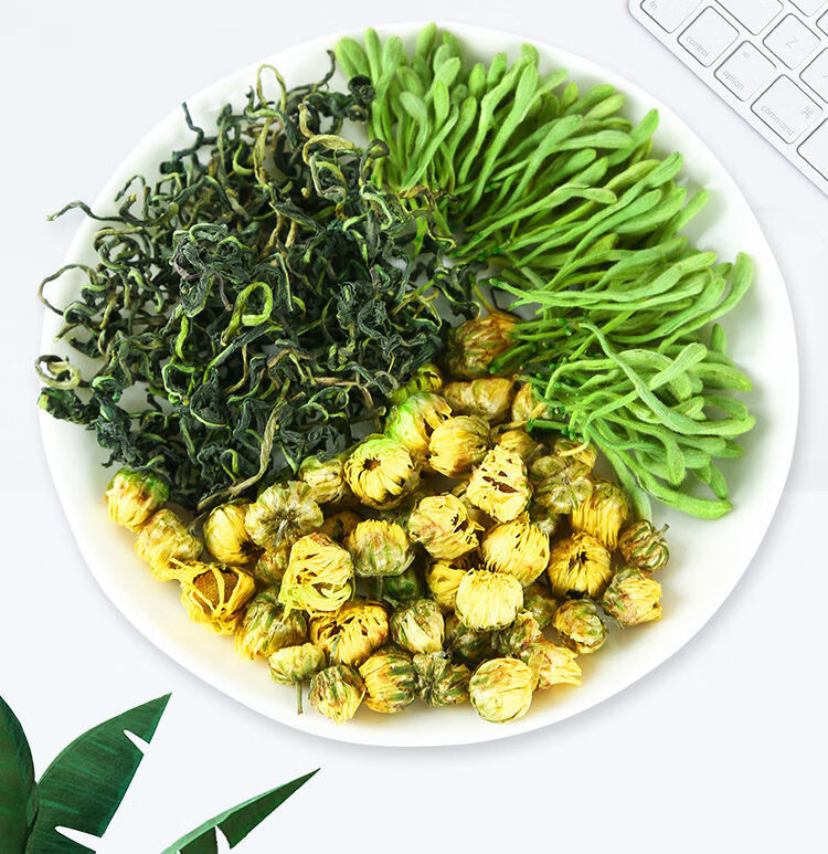 金银花胎菊花蒲公英茶组合花草茶泡水熬夜恢复茶甘草降热 金银花 胎菊