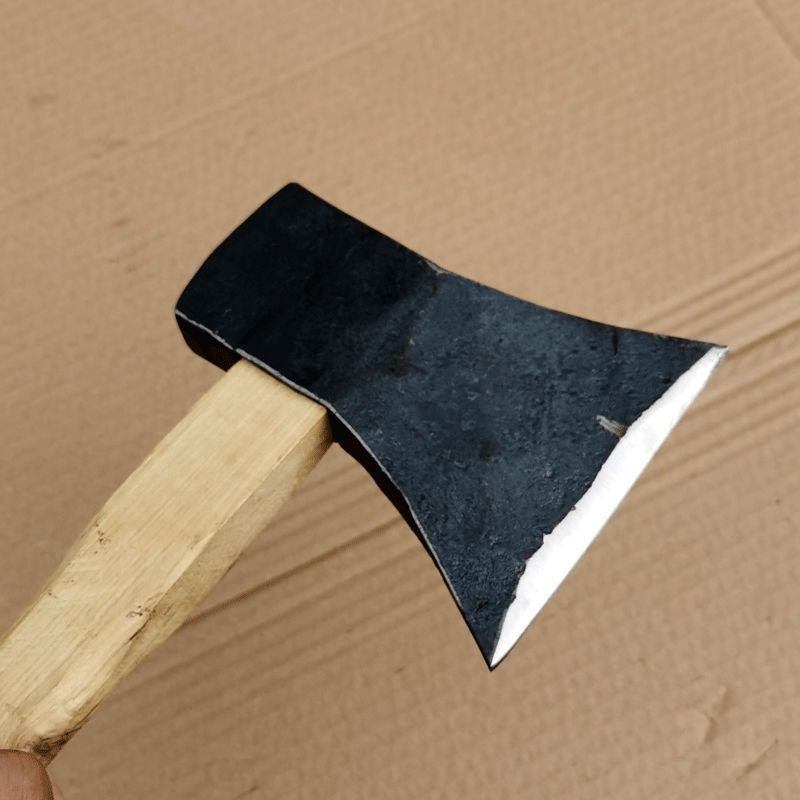 边单刃斧手工锻打木匠偏斧劈柴树单边斧子户外斧头 白色通平木工斧(2