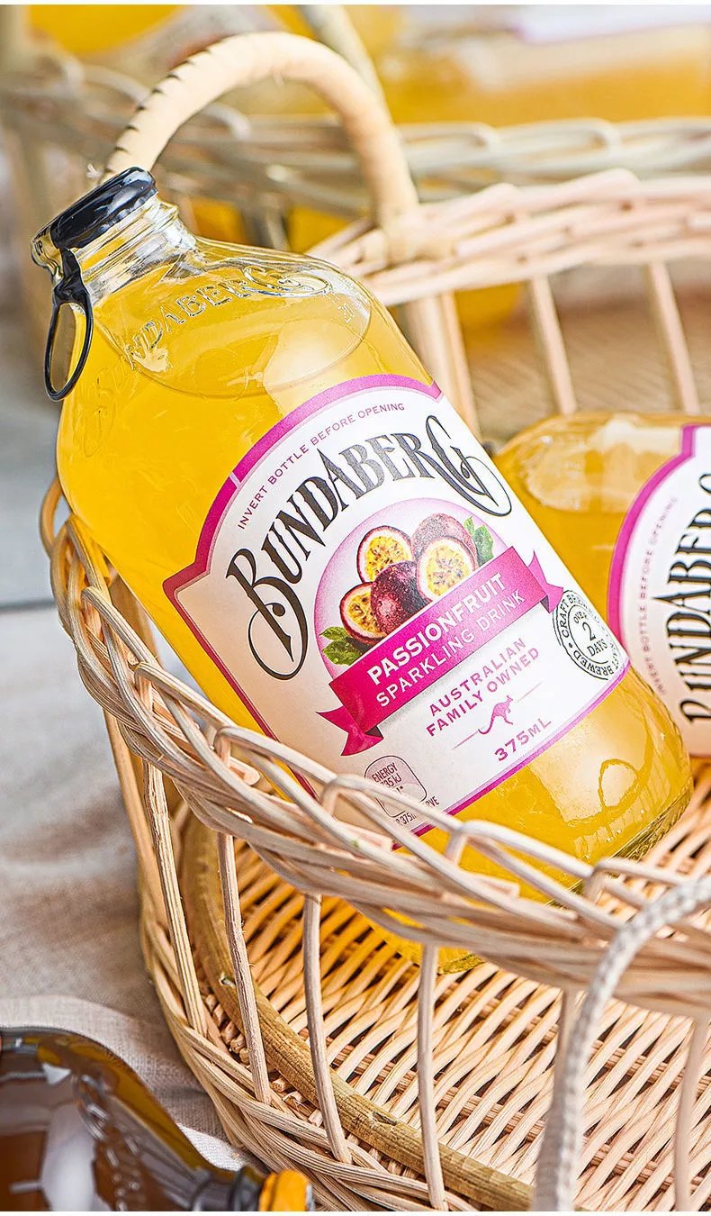 冰得宝饮料澳洲进口bundaberg宾得宝汽水百香果姜汁果汁气泡水果味