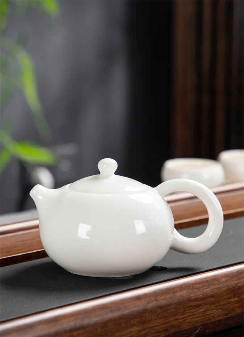 2022新款德化羊脂玉白瓷茶壶陶瓷家用泡茶壶带过滤网大号单个功夫茶具
