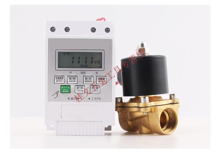 定时电磁水阀门时间开关220v自来水管龙头浇花自动放水电子排水阀