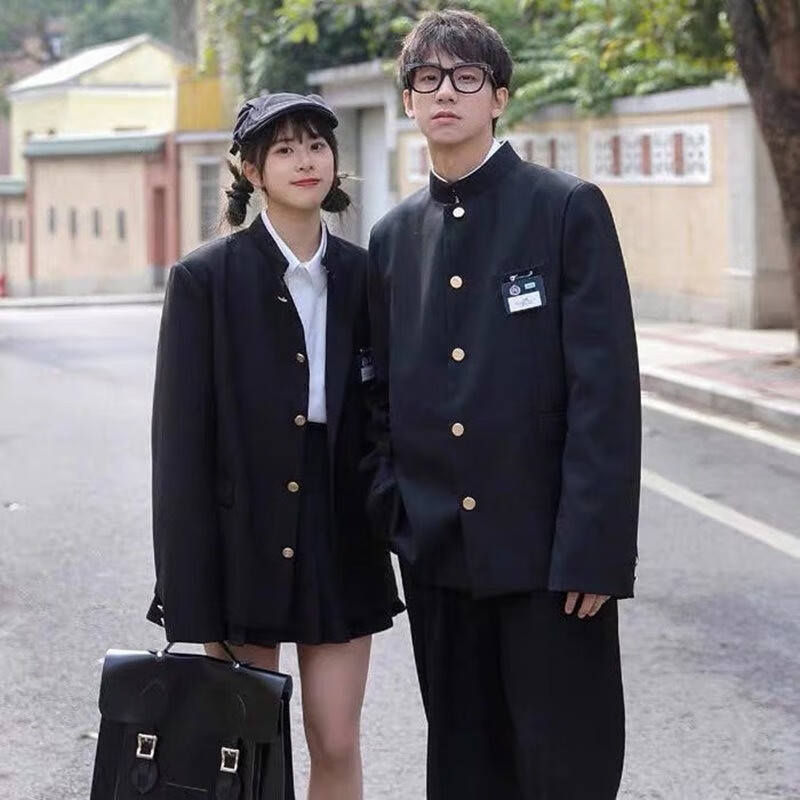热艳 男装联名西服男制服日系水原町热血高校jk校服中山装dk外套院风