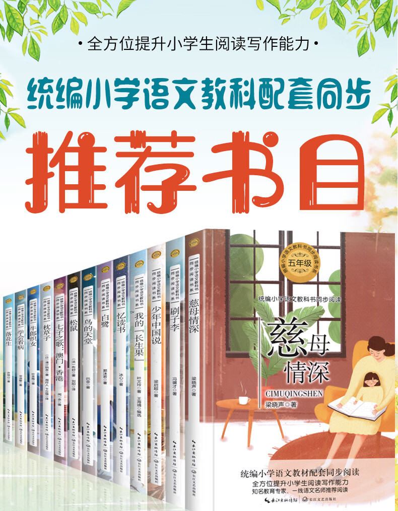 【官方正版】全套13册五年级暑假必读书 慈母情深 忆读书落花生统编