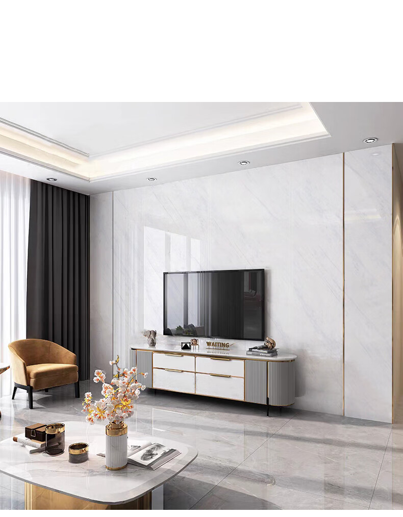 画凰900x2600大岩板电视背景墙客厅现代连纹岩石大板大气电视墙岩板