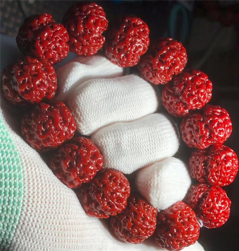 菩提星月六道木重器尼泊尔大金刚菩提子手串5瓣五星蜂窝梅花双龙包浆