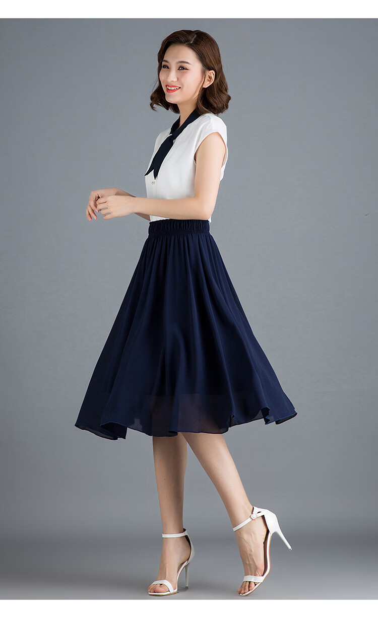 子牧棉麻夏装女时尚百搭高腰纯色百褶裙a字大摆中长款半身裙2069红色