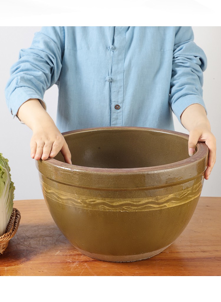 家用东北大酱缸老式陶瓷带盖土陶腌咸菜缸下酱晒酱豆瓣酱腌制小缸 大