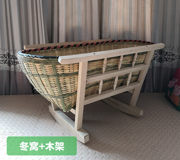 03岁婴儿竹摇篮夏季床老式摇窝藤编制传统宝宝摇篓安抚睡篮床哄睡摇箩