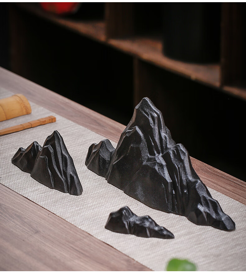 茶桌摆件装饰摆件创意陶瓷假山小摆件微景观鱼缸造景玄关中式茶桌装饰