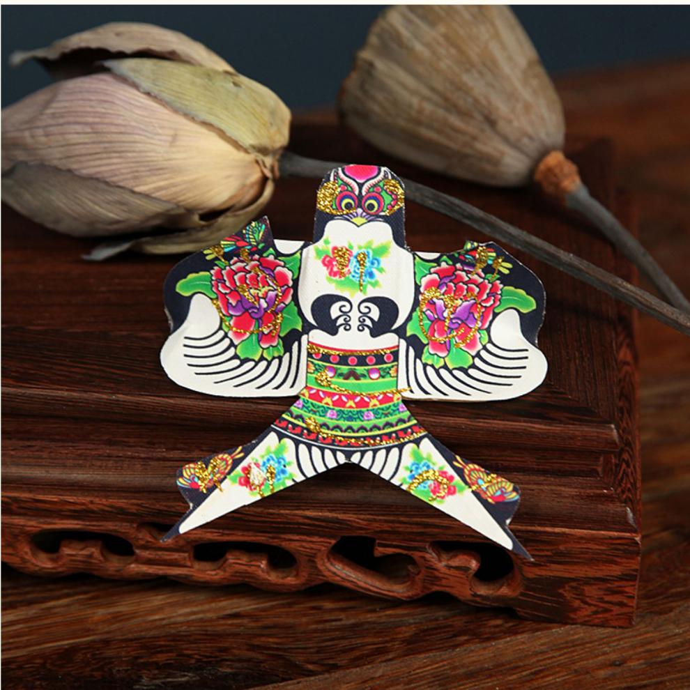 风筝 手工沙燕金鱼竹制烫金彩色收藏纸鸢礼盒装小礼物 o304鸳鸯戏水