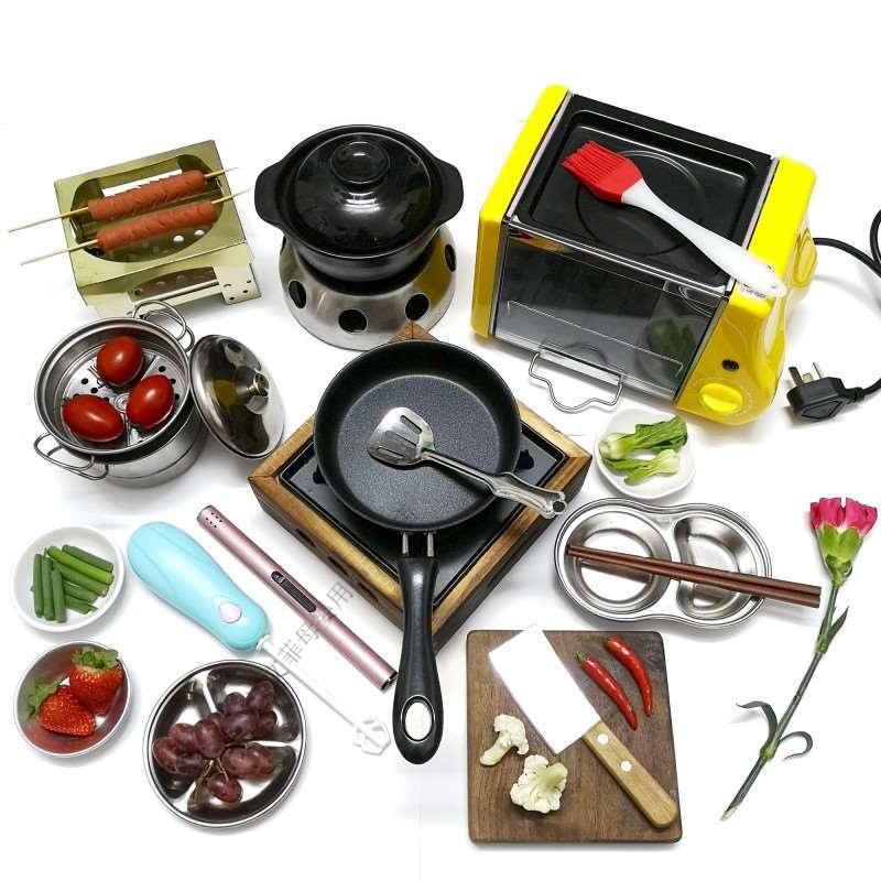 迷你厨房套装做饭真煮小孩专用小孩做饭炒菜厨具小朋友厨房玩具套装能