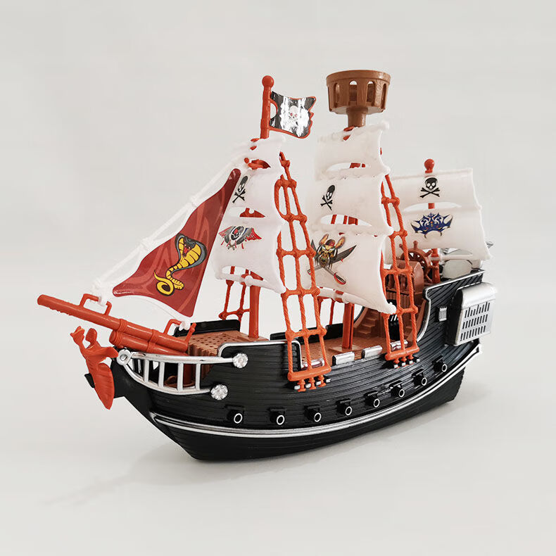 仿真海贼海盗船模型玩具大号可滑行儿童男女孩圣诞带公仔玩偶生日礼物