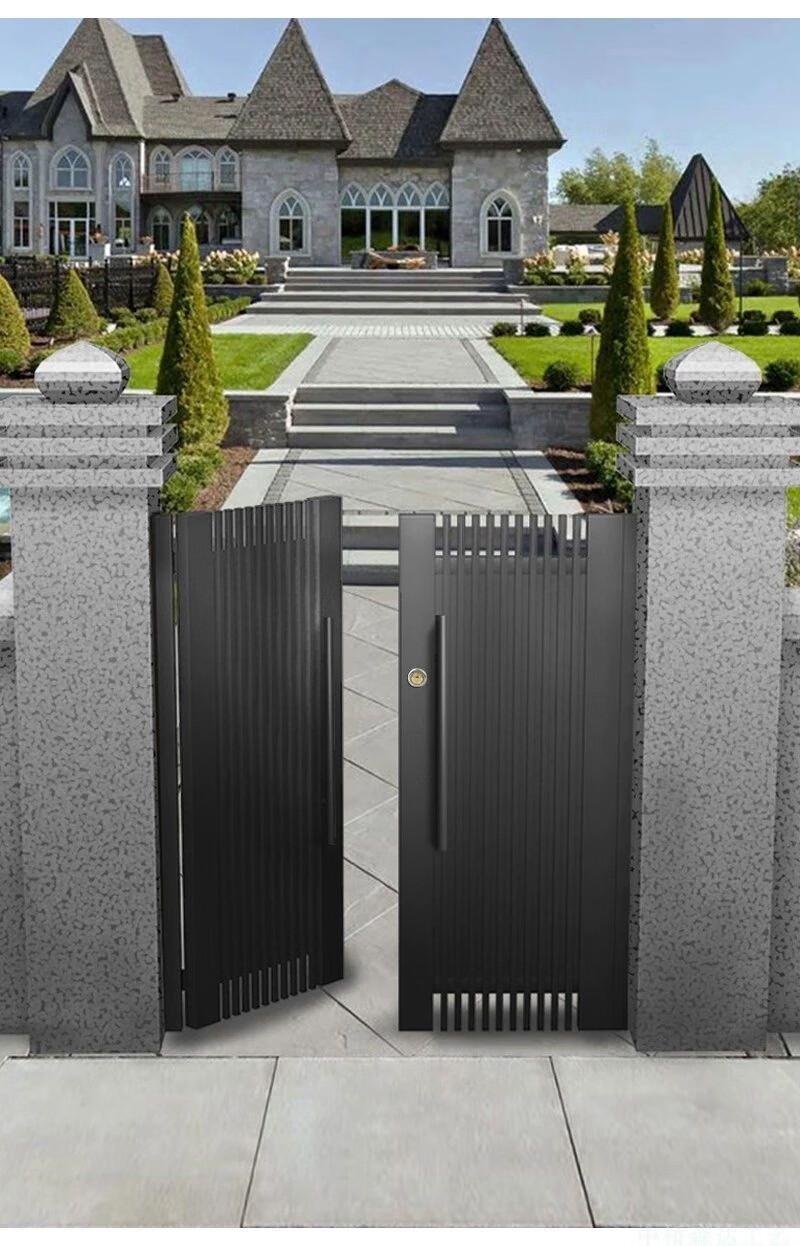 福菱门铁艺大门庭院门别墅双开对开门小区院子洋房院门玫瑰金18k金