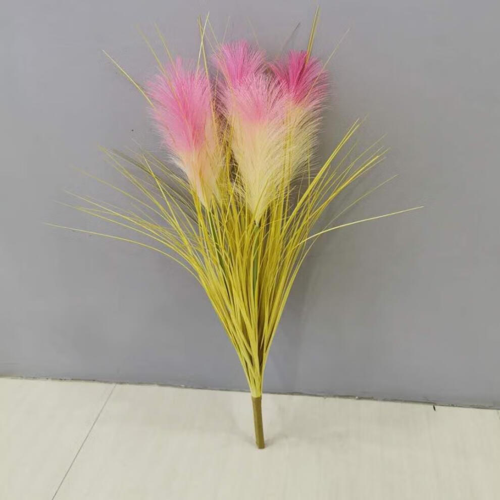 仿真花假花仿真大把束五头芦苇假芦苇狗尾巴草家居装饰软装造景90公分