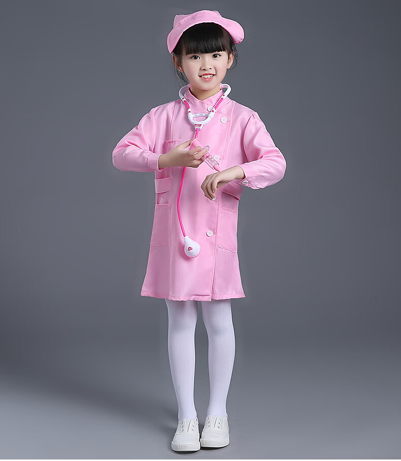 儿童纯棉小医生手术幼儿园职业过家家角色扮表护理演出服装小医生白