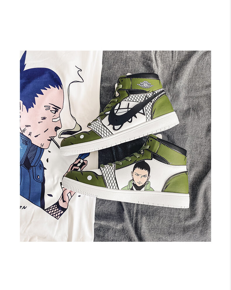 耐克nike动漫联名火影忍者aj男鞋奈良鹿丸青少年学生空军一号高帮潮鞋