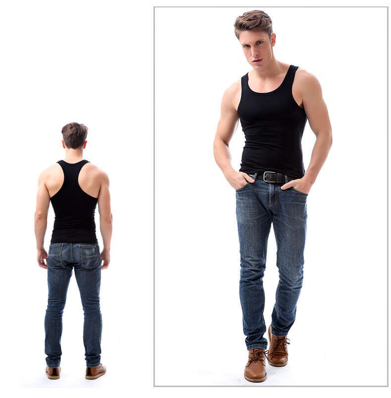 恒源祥高端品牌工字背心男夏男士背心工字背棉青年透气运动健身修身