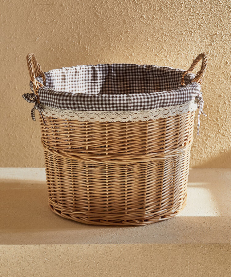 亮古力柳编收纳筐脏衣篓大号柳编衣物脏衣服收纳篮脏衣篮编织框小号