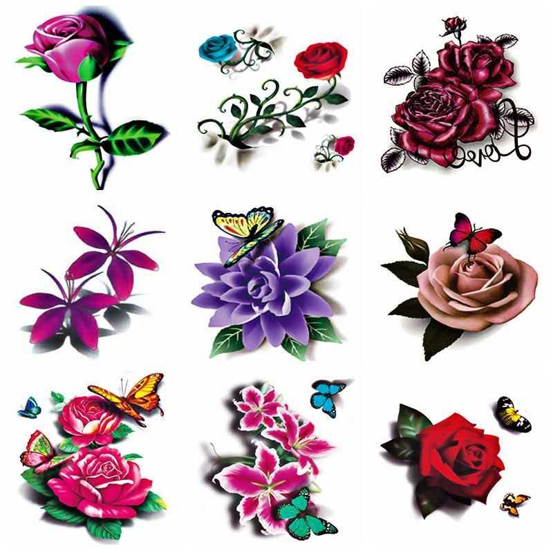 乾裳新品私处纹身贴纹身贴防水女玫瑰花性感锁骨地狱少女ing风diy女