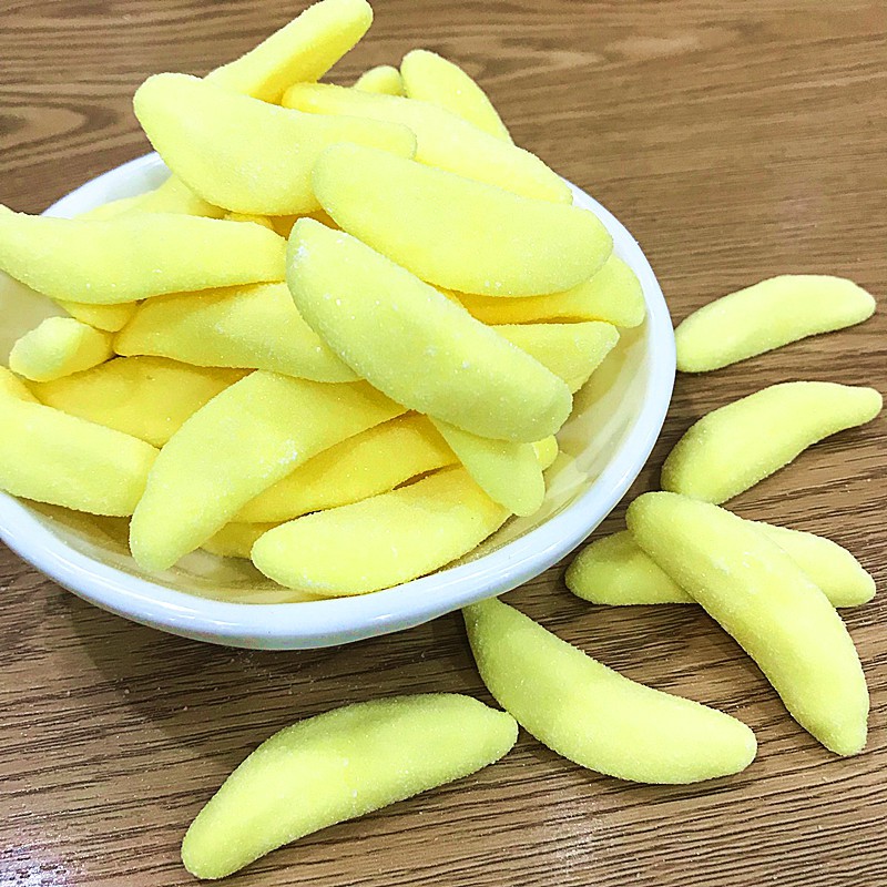 香蕉形橡皮糖软糖qq糖沙黄香蕉橡皮糖零食糖果原包装3斤